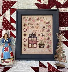 Pansy Patch Quilts and Stitchery - Peace on Earth-Pansy Patch Quilts and Stitchery - Peace on Earth, stars, flowers, quilt squares, house, peace, cross stitch 