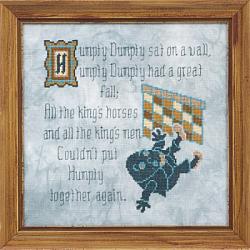 Glendon Place - Humpty Dumpty-Glendon Place - Humpty Dumpty, fairy tales, childrens stories, nursery rhymes, eggs, cross stitch, 