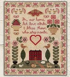 Teresa Kogut - In Our Home-Teresa Kogut - In Our Home,  flowers, sampler, house, animals, love, friendship, cross stitch