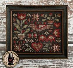 Teresa Kogut - Folkart Garden-Teresa Kogut - Folkart Garden, hearts, bird, flowers, Nashville Needlework Market, cross stitch