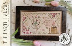 With Thy Needle & Thread - The Earth Laughs-With Thy Needle  Thread - The Earth Laughs, poem, flowers, spring, quaker, birds, bunnys, tulips, cross stitch, Nashville Needlework 2025